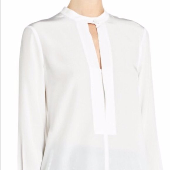 BCBG White Silk Blouse - Picture 1 of 6